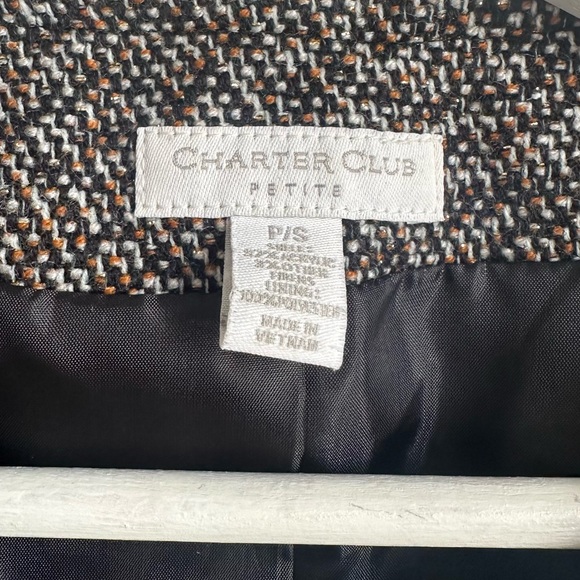 NWOT Charter Club Blazer Jacket Women's Size PS Tweed - Picture 3 of 5